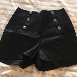 Satin high waist shorts.